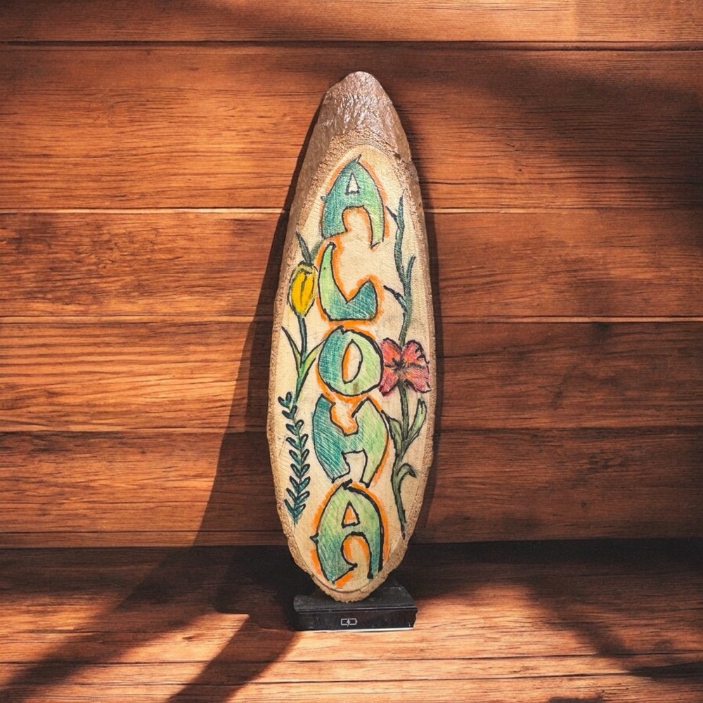 One sided  Handcrafted wood slice art decor
